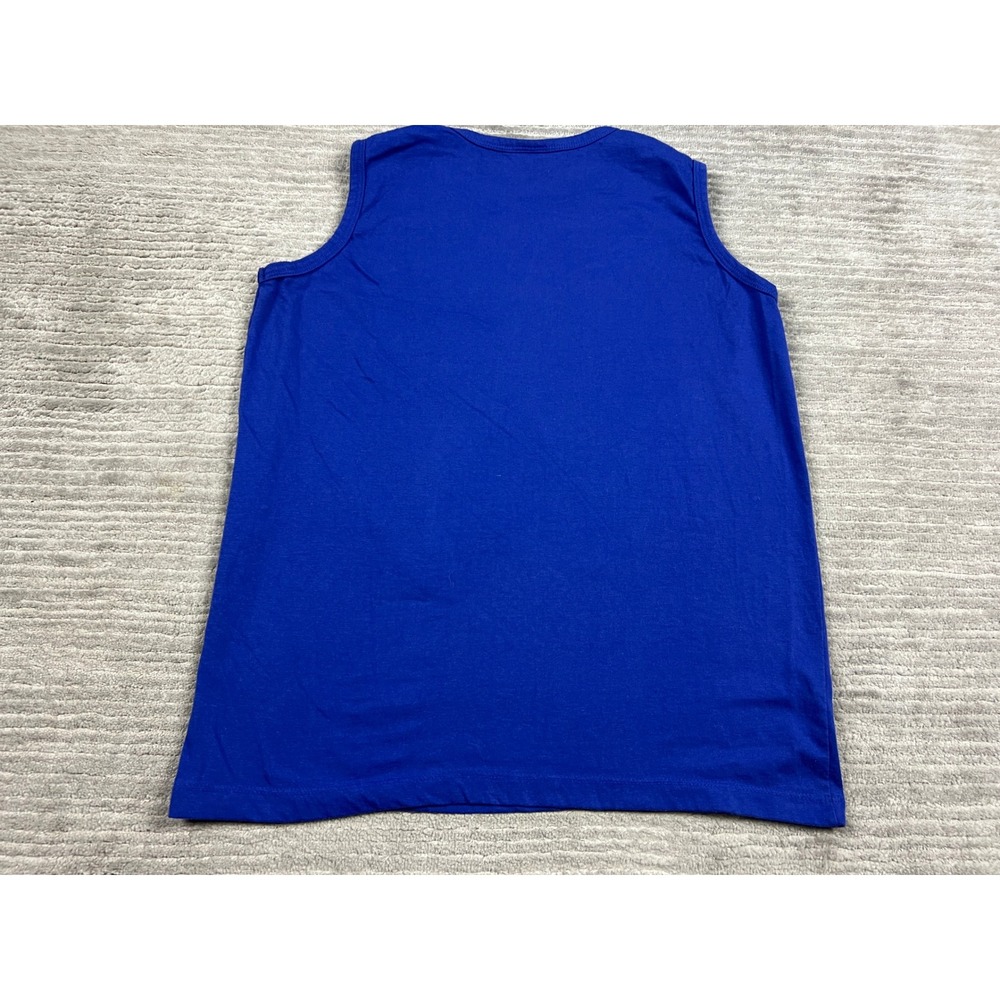 American Sweetheart Tank Top Womens L Blue Solid Crew Neck Cotton Blend Basic - Picture 8 of 11